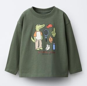 ZARA Kids Green Sports Crew Shirt